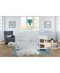 Graco Solano 4-in-1 Convertible Crib & Changer with Drawer - Pebble Gray