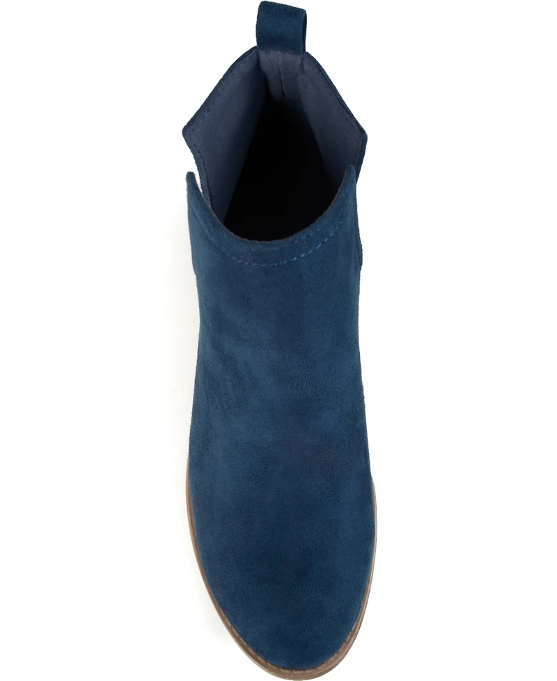 Journee Collection Women's Rimi Notched Ankle Stacked Heel Booties