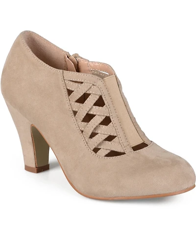 Journee Collection Women's Piper Cagey Upper Round Toe Dress Shooties