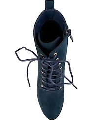 Journee Collection Women's Baylor Lace Up Stacked Heel Booties