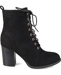 Journee Collection Women's Baylor Lace Up Stacked Heel Booties
