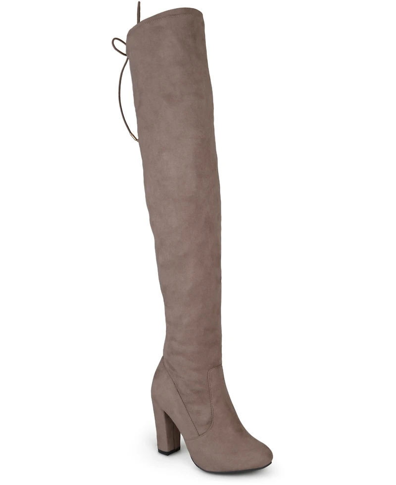 Journee Collection Women's Maya Wide Calf Over The Knee Block Heel Dress Boots