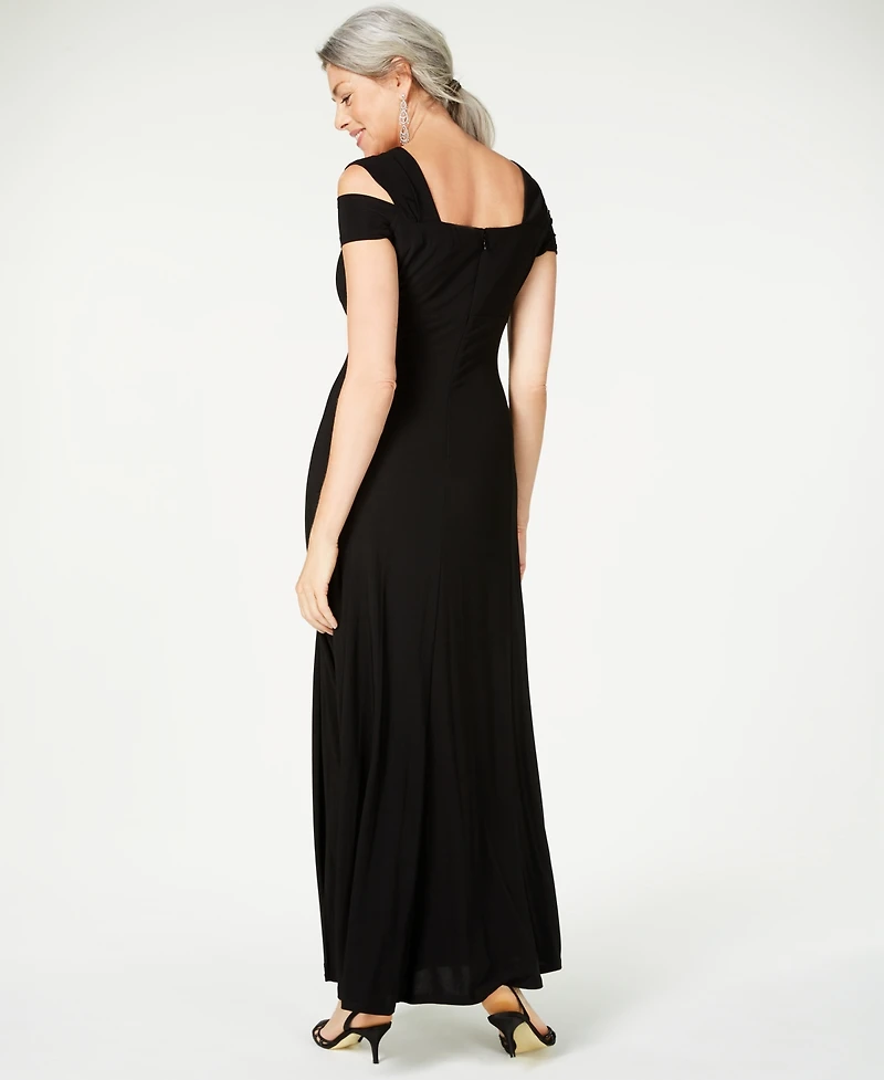 R & M Richards Cold-Shoulder Gown