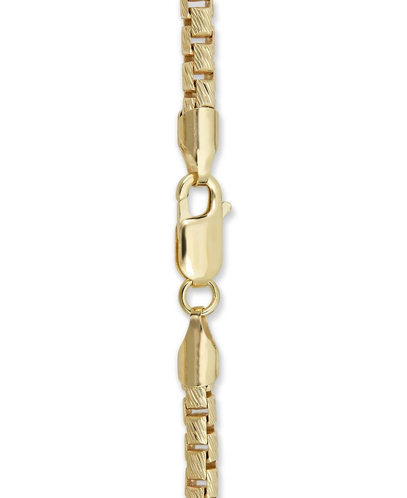 Box Link Chain Bracelet in 14k Gold-Plated Sterling Silver