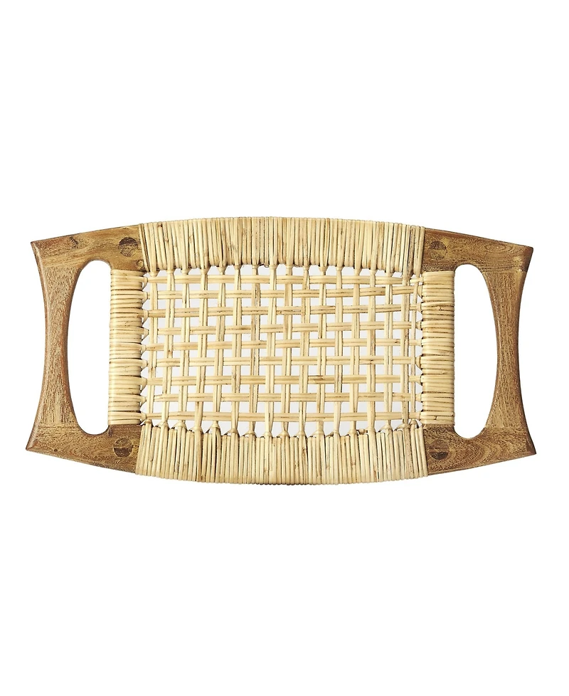 Butler Tristan Wood and Rattan Stool