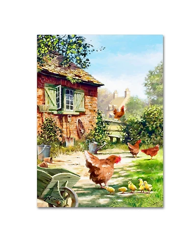 The Macneil Studio 'Chicken And Hens' Canvas Art - 24" x 32"