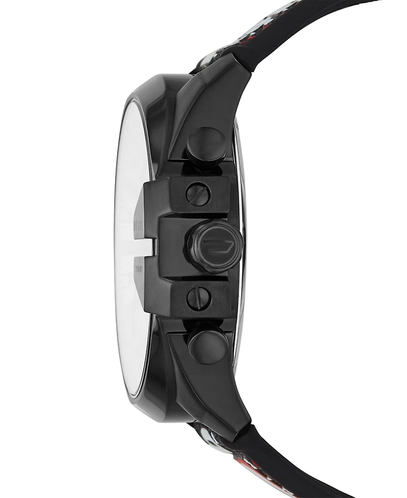 Diesel Men's Chronograph Mega Chief Black Silicone Strap Watch 51mm