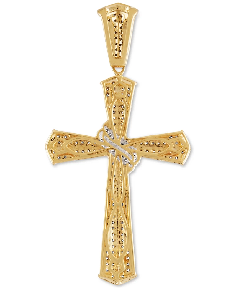 Diamond Cluster Cross Pendant (1/2 ct. t.w.) in 10k Gold