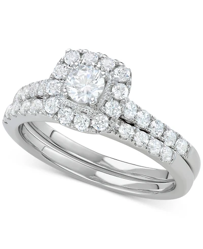 Diamond Halo Bridal Set (1 ct. t.w.) 14k White
