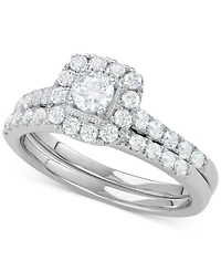 Diamond Halo Bridal Set (1 ct. t.w.) 14k White