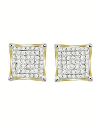 Men's Diamond (1/4 ct.t.w.) Square Earring Set in 10k Yellow Gold