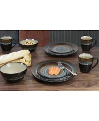 Lorren Home Trends 16 Piece Glazed Dinnerware