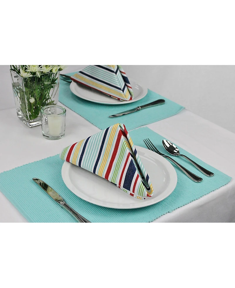 Basic Primary Saturated Stripe Napkin, Set of 6