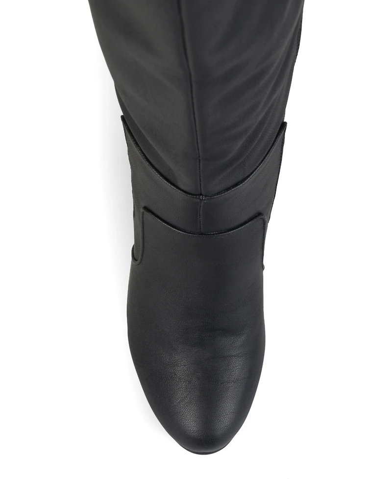 Journee Collection Women's Carver Wide Calf Block Heel Knee High Boots
