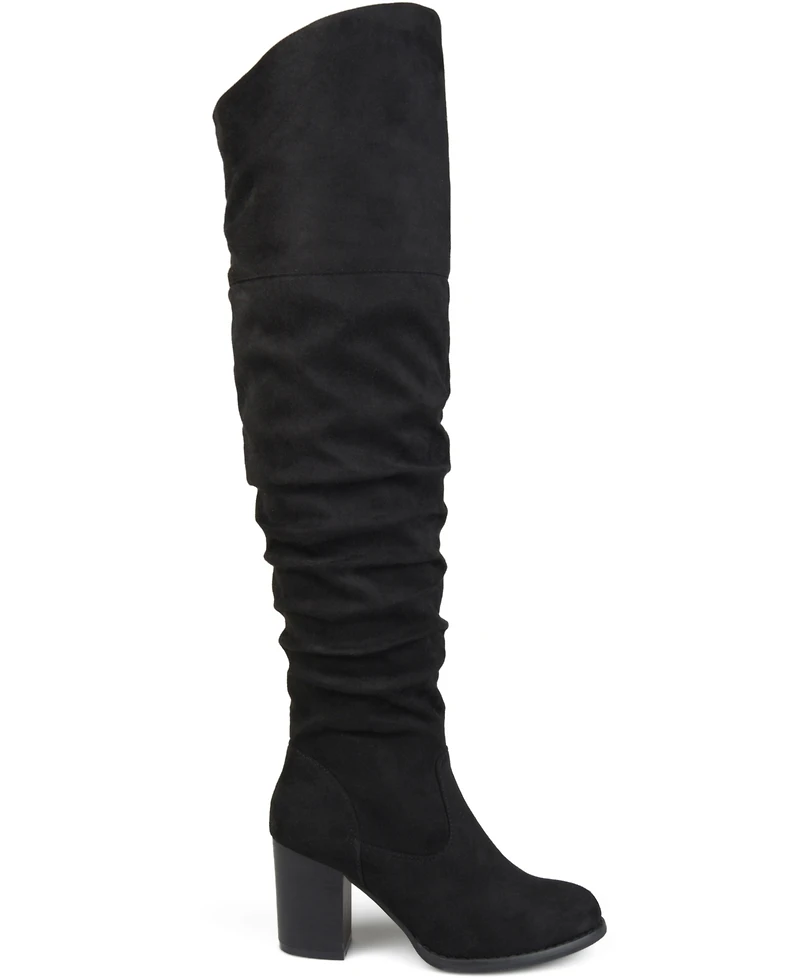 Journee Collection Women's Kaison Stacked Heel Over The Knee Boots