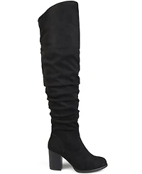 Journee Collection Women's Kaison Stacked Heel Over The Knee Boots