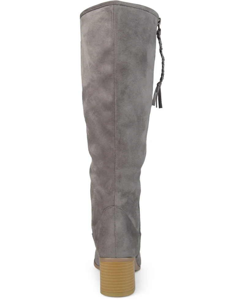 Journee Collection Women's Sanora Stacked Heel Mid Shaft Boots