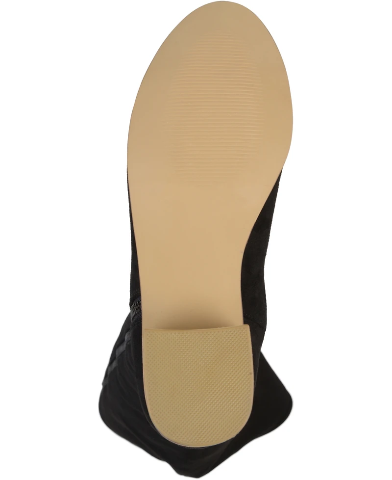 Journee Collection Women's Sanora Stacked Heel Mid Shaft Boots