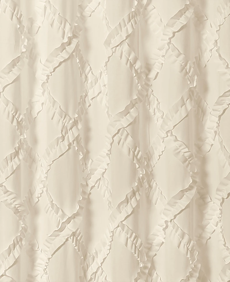 Lush Decor Ruffle Diamond Shower Curtain, 72" x
