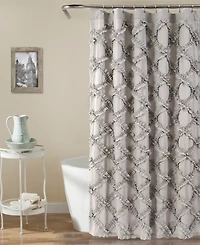 Lush Decor Ruffle Diamond Shower Curtain, 72" x