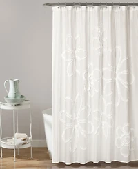 Lush Decor Ruffle Flower Shower Curtain, 72" x
