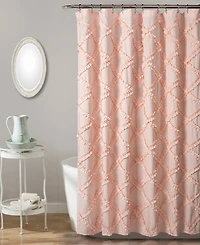 Lush Decor Ruffle Diamond Shower Curtain, 72" x