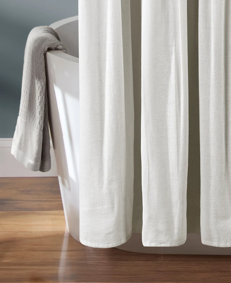 Lush Decor Linen Button Shower Curtain, 72" x