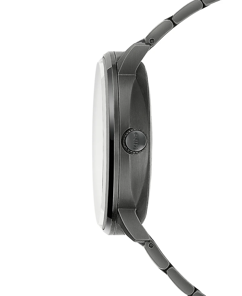 Mido Men's Swiss Automatic Commander Big Date Black Pvd Stainless Steel Bracelet Watch 42mm