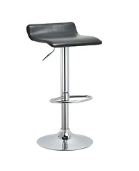 Ac Pacific Contoured Hydraulic Lift Chrome Base Bar Stool with Footrest, Set of 2