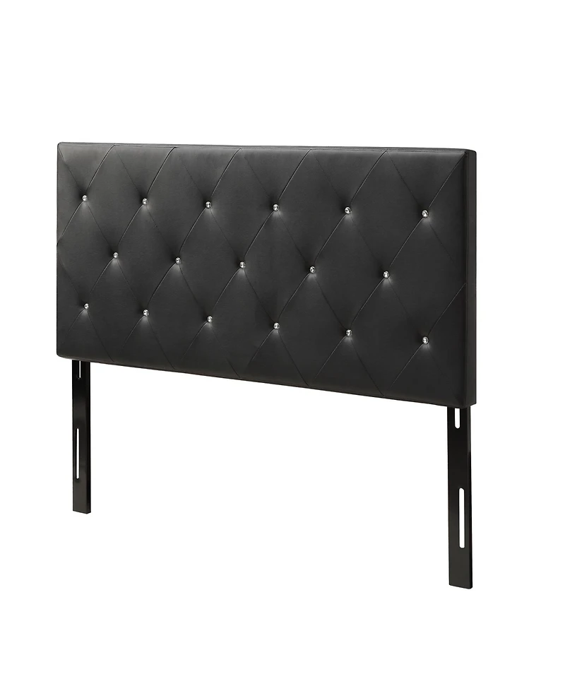 Ac Pacific Contemporary Crystal Diamond Tufted Queen Headboard