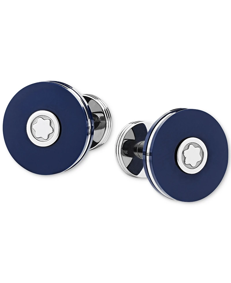 Montblanc Men's Blue Round Cuff Links