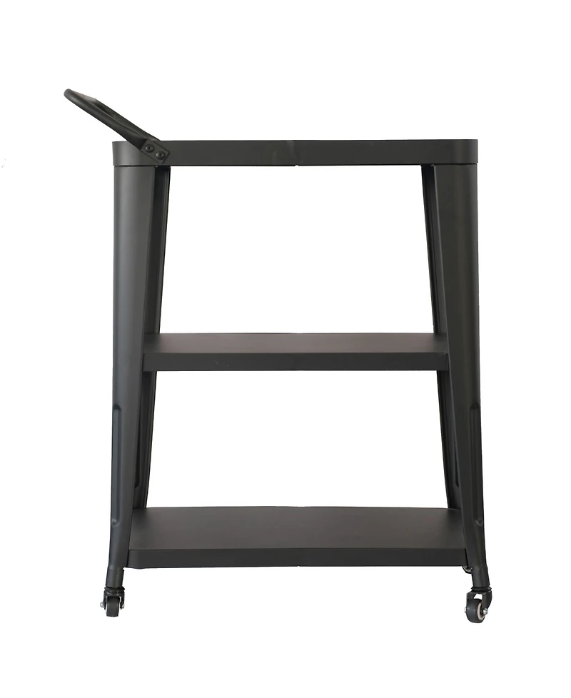 Ac Pacific 3-Tiered Metal FrameIndustrial Dining Cart with Swivel Wheels