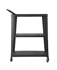 Ac Pacific 3-Tiered Metal FrameIndustrial Dining Cart with Swivel Wheels