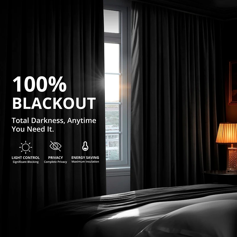 Half Price Drapes Warm Black Grommet Signature Velvet Blackout Curtain