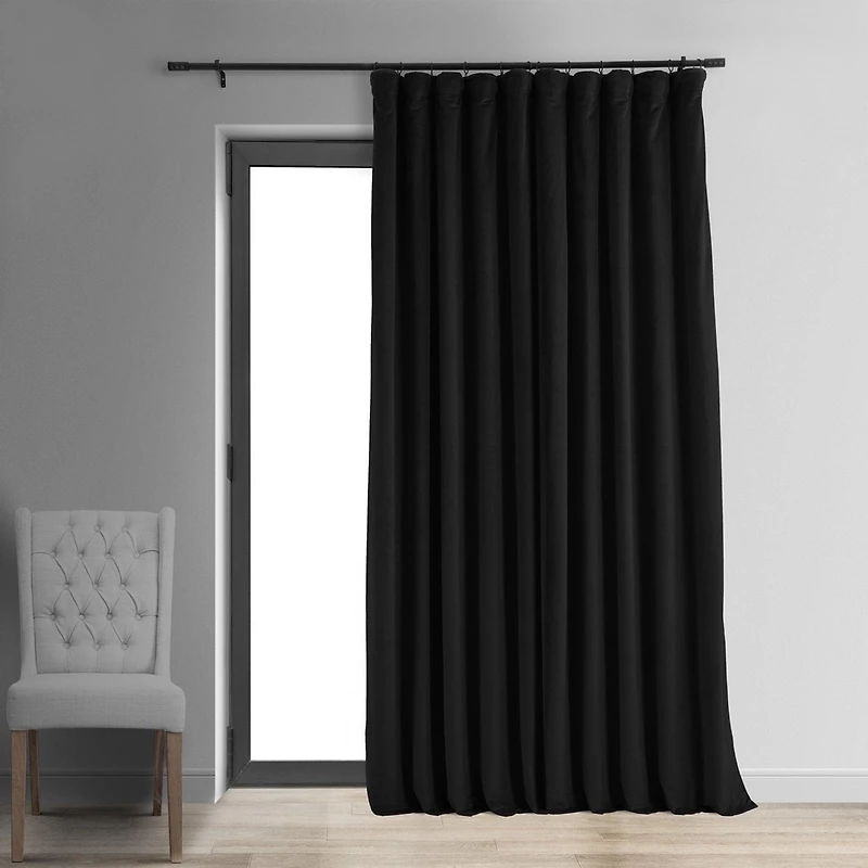 Half Price Drapes Signature Extra Wide Velvet Blackout Curtain