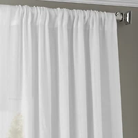 Half Price Drapes White Orchid Textured Faux Linen Sheer Curtain