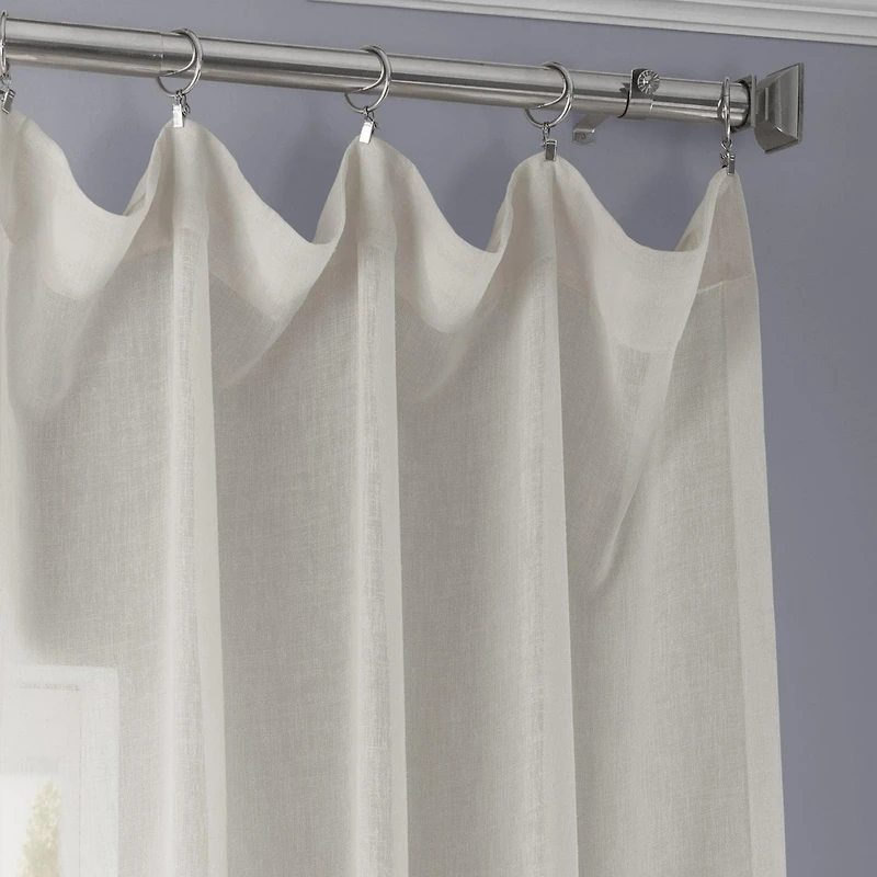 Half Price Drapes Gardenia Textured Faux Linen Sheer Curtain