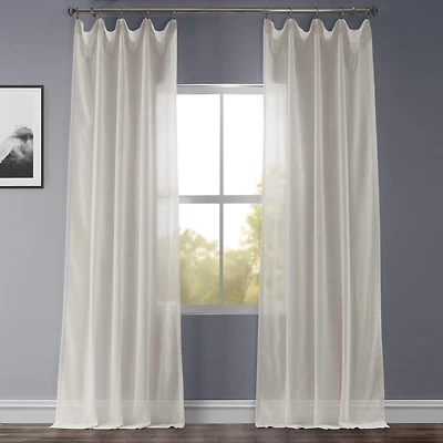 Half Price Drapes Gardenia Textured Faux Linen Sheer Curtain