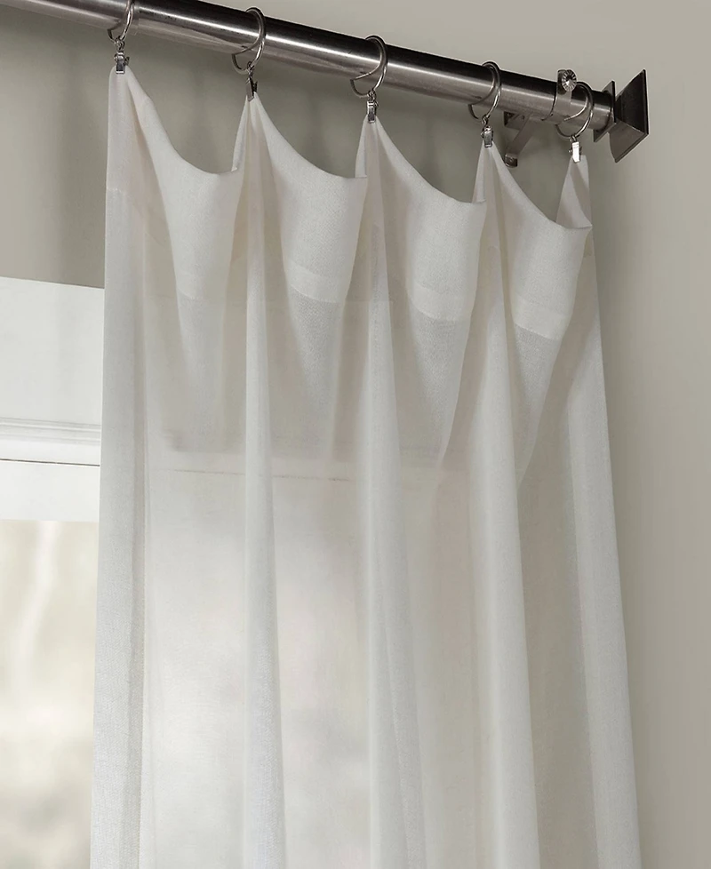 Half Price Drapes Gardenia Textured Faux Linen Sheer Curtain
