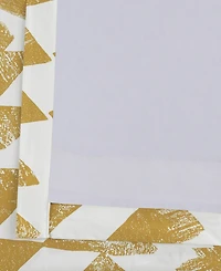 Half Price Drapes Triad Gold Geometric Printed Cotton Room Darkening Curtain