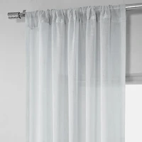 Half Price Drapes Aspen White Textured Faux Linen Sheer Curtain