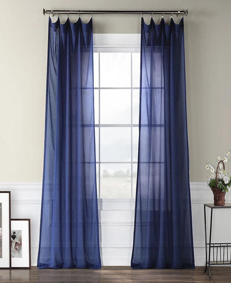 Half Price Drapes Textured Faux Linen Sheer Curtain