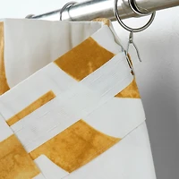 Half Price Drapes Mecca Gold Geometric Printed Cotton Room Darkening Curtain
