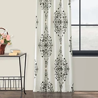 Half Price Drapes Kerala Cocoa Emblem Printed Cotton Room Darkening Curtain