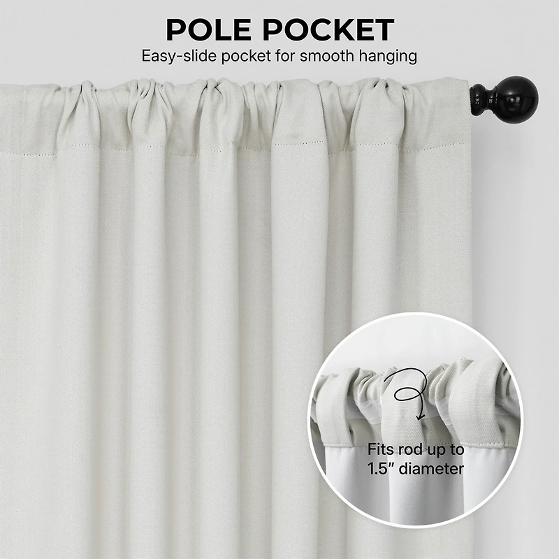 Half Price Drapes Textured Faux Linen Room Darkening Curtain