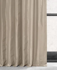 Half Price Drapes Antique Beige Faux Silk Taffeta Blackout Curtain