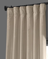 Half Price Drapes Antique Beige Faux Silk Taffeta Blackout Curtain