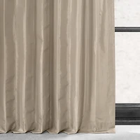 Half Price Drapes Antique Beige Faux Silk Taffeta Blackout Curtain