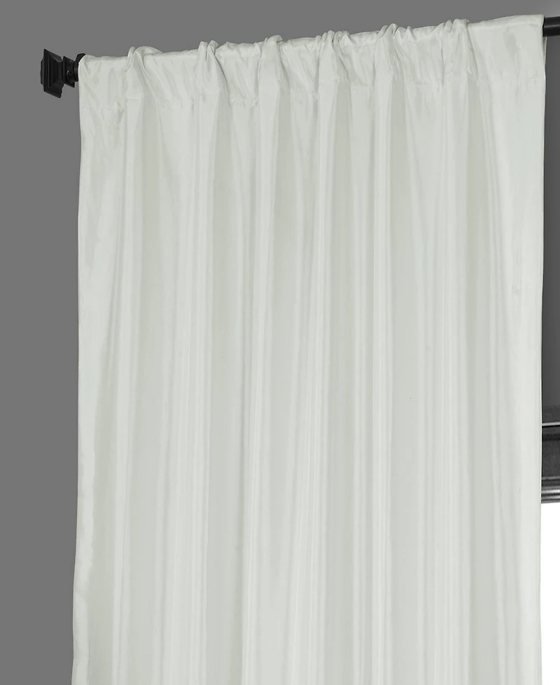 Half Price Drapes Eggshell Faux Silk Taffeta Blackout Curtain