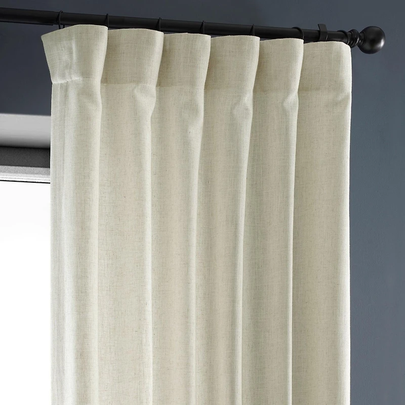 Half Price Drapes Barley Heavy Faux Linen Curtain